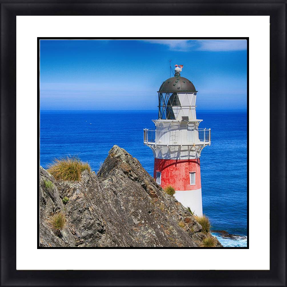 LH-5804 Lighthouse Seascape 30 x 30 Framed Available In 
